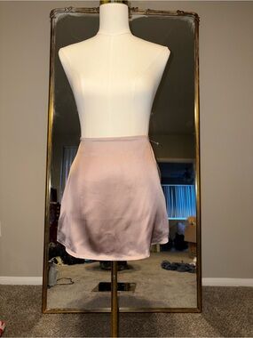 zeagoo Blush Satin Mini Skirt